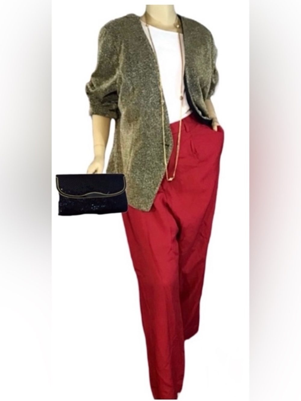 ELISABETH BY LIZ CLAIBORNE STRAIGHT LEG RED TROUSERS (24)